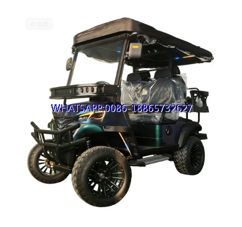4 Seater Folding 72V Lithium Battery Electric Golf Cart Rough Terrain 2+2 Seats off Road HKBG Golf Cart