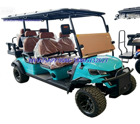 2025 New Sky Blue Golf Cart Four Wheel Tourist Company Sightseeing Car