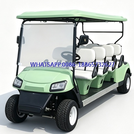 6 Passenger Electric Sightseeing Golf Cart Light Green Body