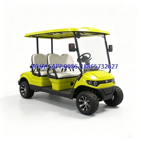 Lemon Yellow Multi-Color Custom 4 Passenger Electric Sightseeing Golf Buggy