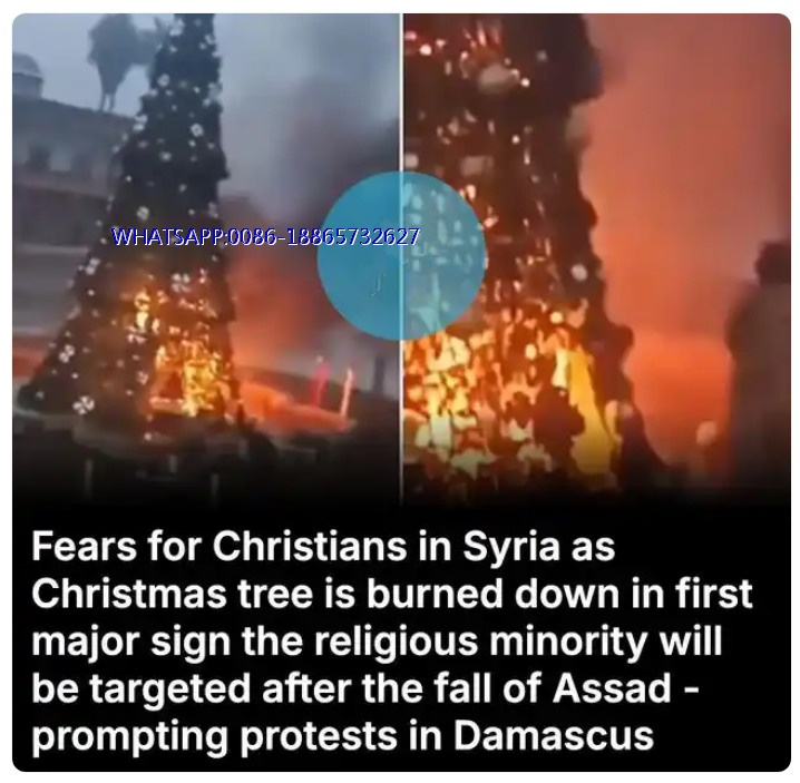 Christmas tree catches fire in Damascus Christmas tree catches fire in Damascus