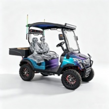 Custom Color Chameleon 2 Seater Off-Road Electric Golf Cart With RGB Light Strips & Rear Cargo Bed