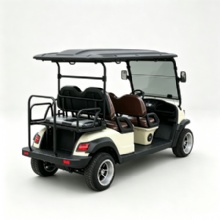 Model D 4+2 Seater Electric Golf Cart with LED Front Headlights, Support Custom Logo