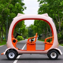 4 Seat Cute Cat Shape Electric Golf Cart Mini Sightseeing Car for Scenic Park