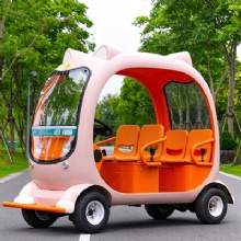 4 Seat Cute Cat Shape Electric Golf Cart Mini Sightseeing Car for Scenic Park