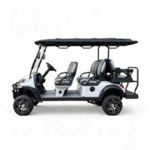 Black 4+2 Seats Solar Charging Off‑Road Electric Golf Cart