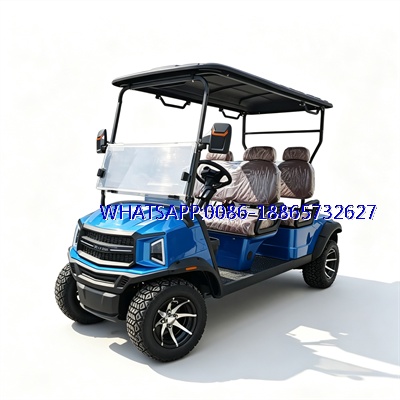 Black 4+2 Seats Solar Charging Off‑Road Electric Golf Cart