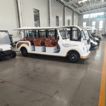 11-Seater Retro Vintage Electric Sightseeing Car, Open Tourist Shuttle Bus for Resort & Scenic Area