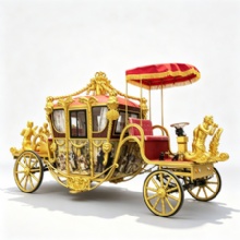 European Royal Golden Sculpture Electric Carriage For Wedding Sightseeing