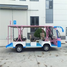 HKBG Factory 14 Seats Tourist Custom Electric Sightseeing Shuttle Bus 101‑200km Range 3.5-7.5kW Motor72V Battery