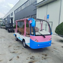 HKBG Factory 11 Seats Tourist Custom Electric Sightseeing Shuttle Bus 101‑200km Range 7.5KW Motor 72V Battery