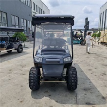 Black 4+2 Seats Solar Charging Off‑Road Electric Golf Cart