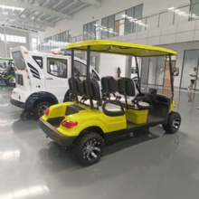 Black 4+2 Seats Solar Charging Off‑Road Electric Golf Cart