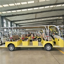 Factory Direct Sale, Made in China Hong Kong Bright 14-Seat Vintage Yellow Sightseeing Car, Electric Bus, 100km Max Range